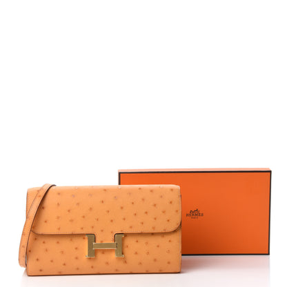 Hermes Ostrich Constance Long Wallet To Go Safran 10 of 10