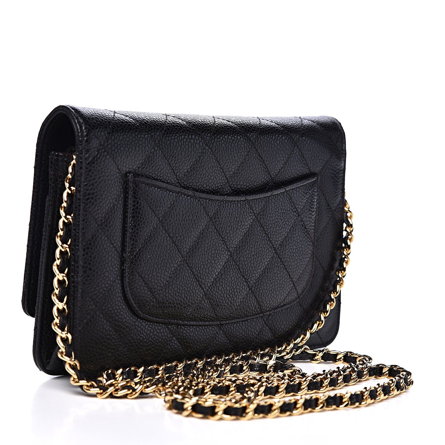 Caviar Quilted Wallet On Chain WOC Black
