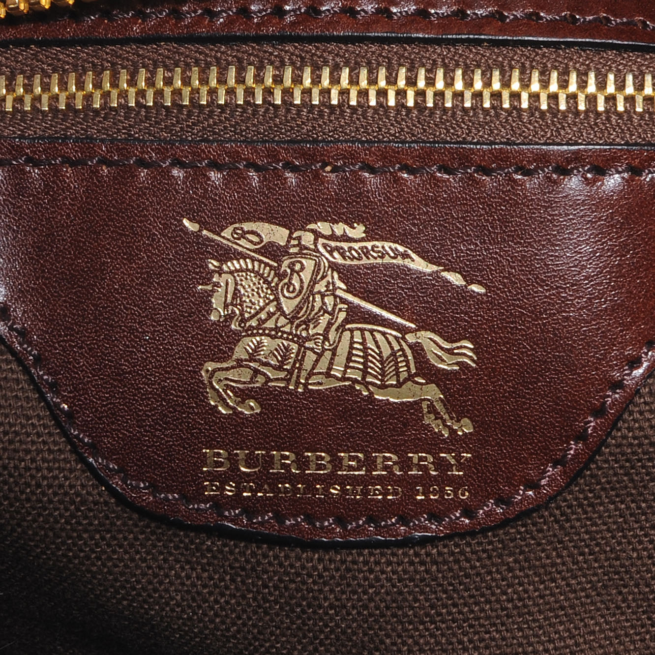 House Check Bridle Calfskin Belted Satchel Brown