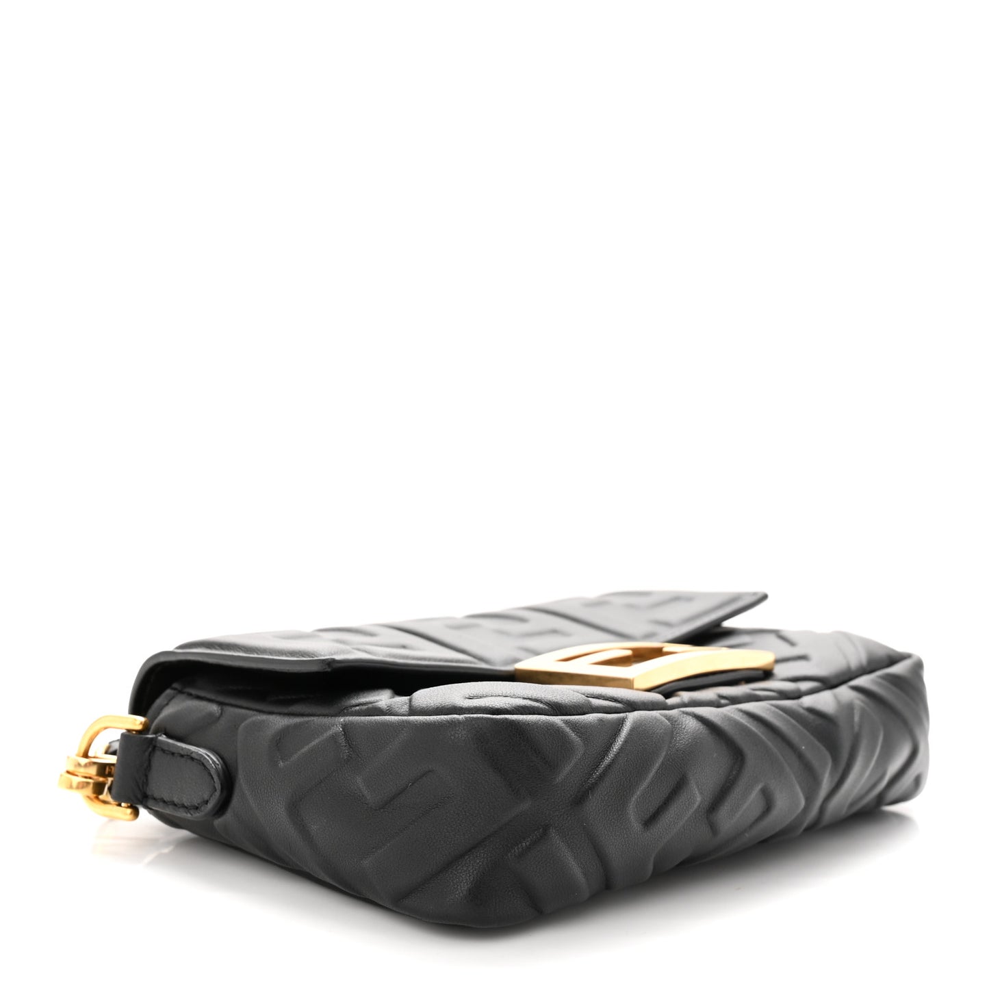 Nappa FF 1974 Embossed Mini Baguette Black