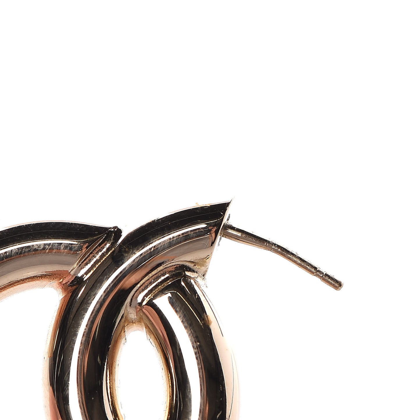 Metal Large CC Earrings Light Gold