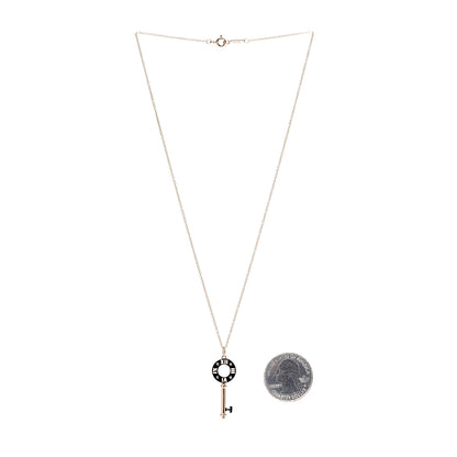 Tiffany 18K Rose Gold Diamond Atlas Pierced Key Pendant Necklace 3 of 7