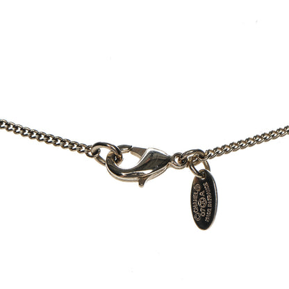 Chanel Enamel Pearl Crystal CC Clover Charm Necklace Black Gold 4 of 6