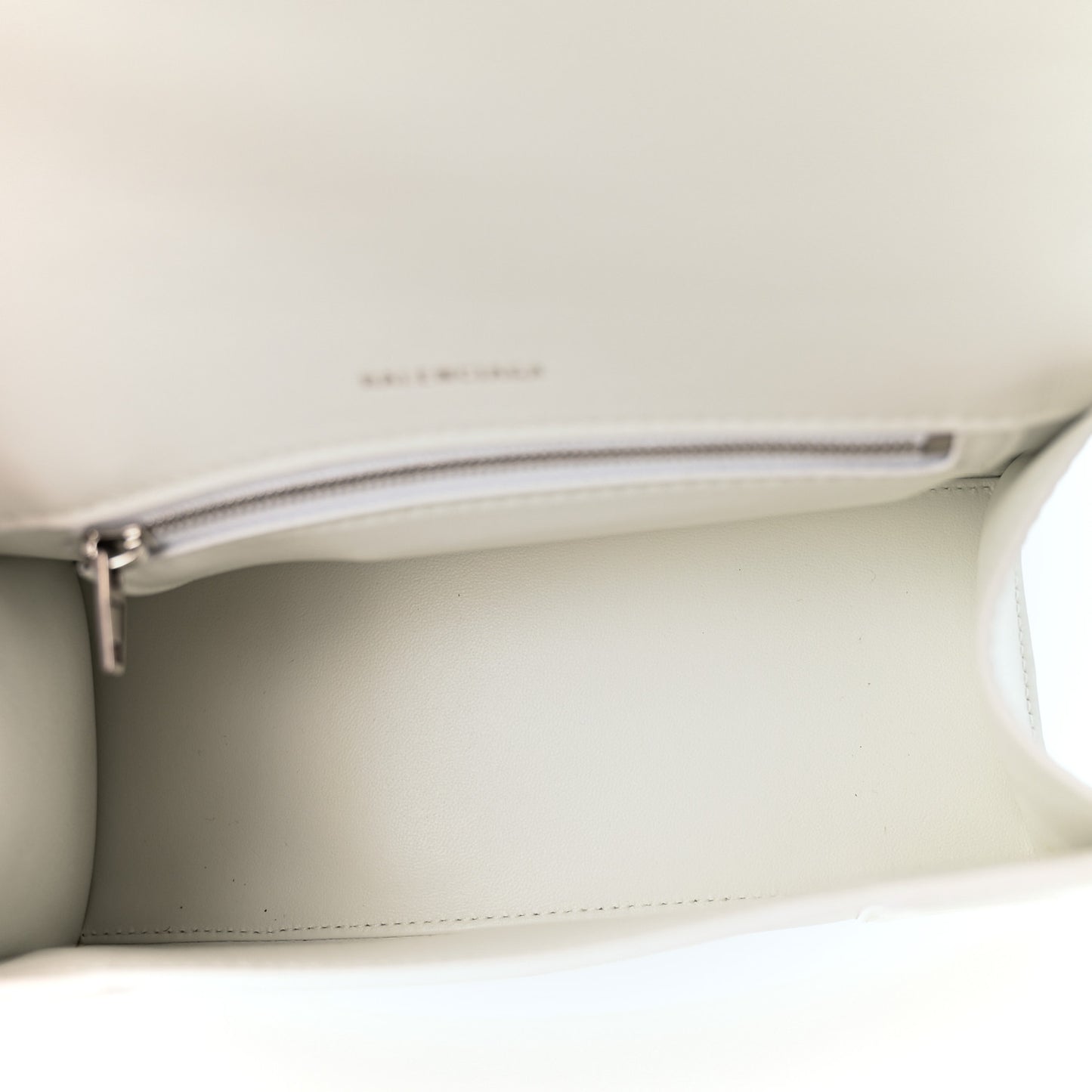 Matte Gummy Calfskin Small Hourglass Top Handle Bag Optic White