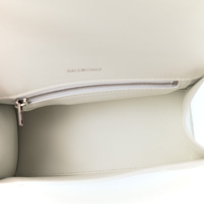 Balenciaga Matte Gummy Calfskin Small Hourglass Top Handle Bag Optic White 5 of 9