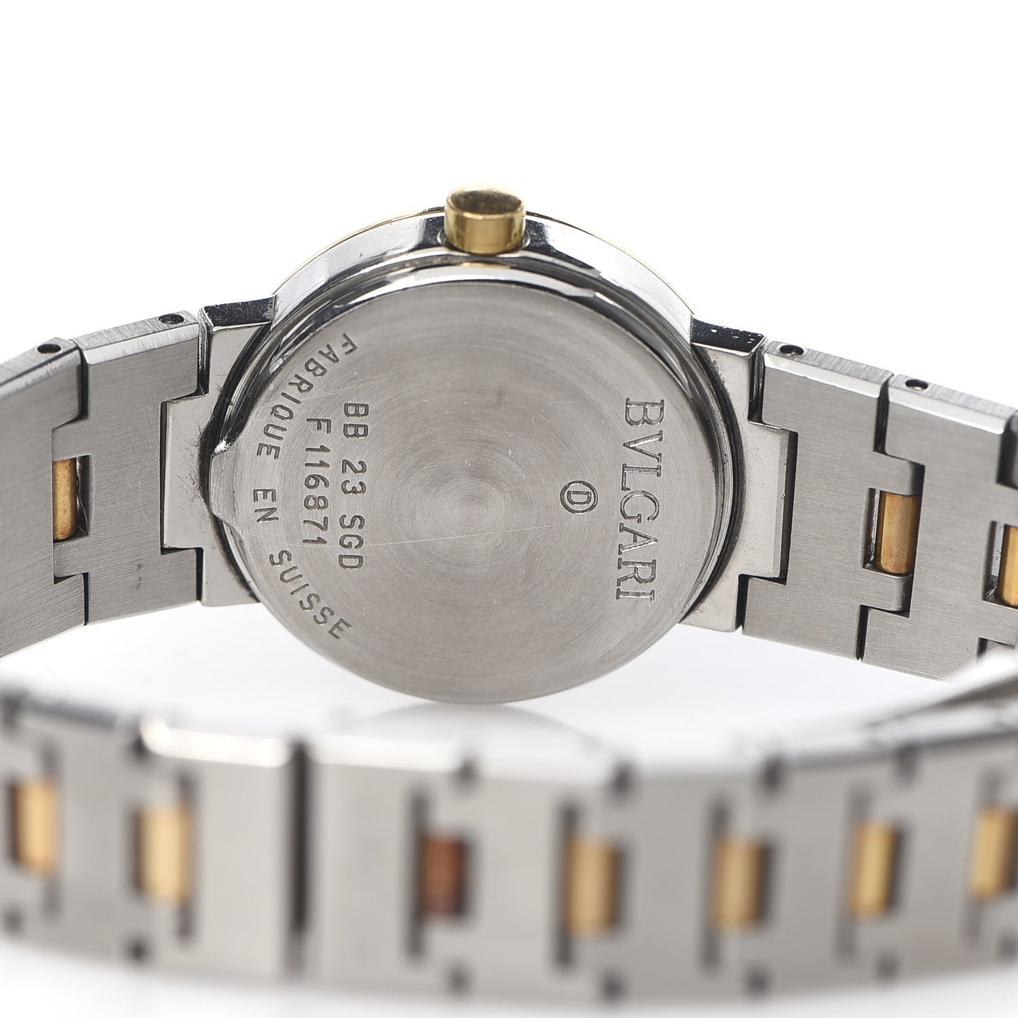 Stainless Steel 18K Yellow Gold 23mm Quartz Watch Black
