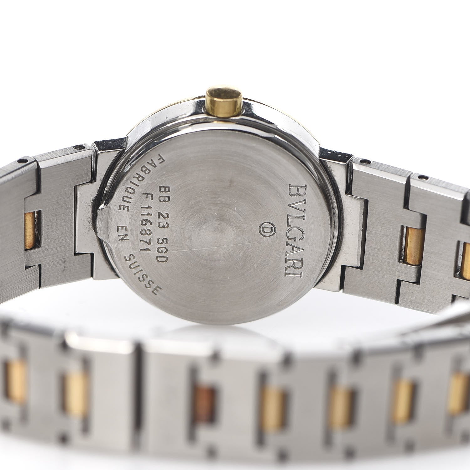 Bulgari Stainless Steel 18K Yellow Gold 23mm Quartz Watch Black 5 of 7