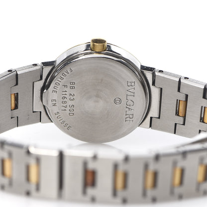 Bulgari Stainless Steel 18K Yellow Gold 23mm Quartz Watch Black 5 of 7