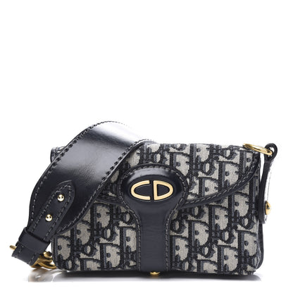 Christian Dior Oblique Flap Bag Navy Blue 1 of 11