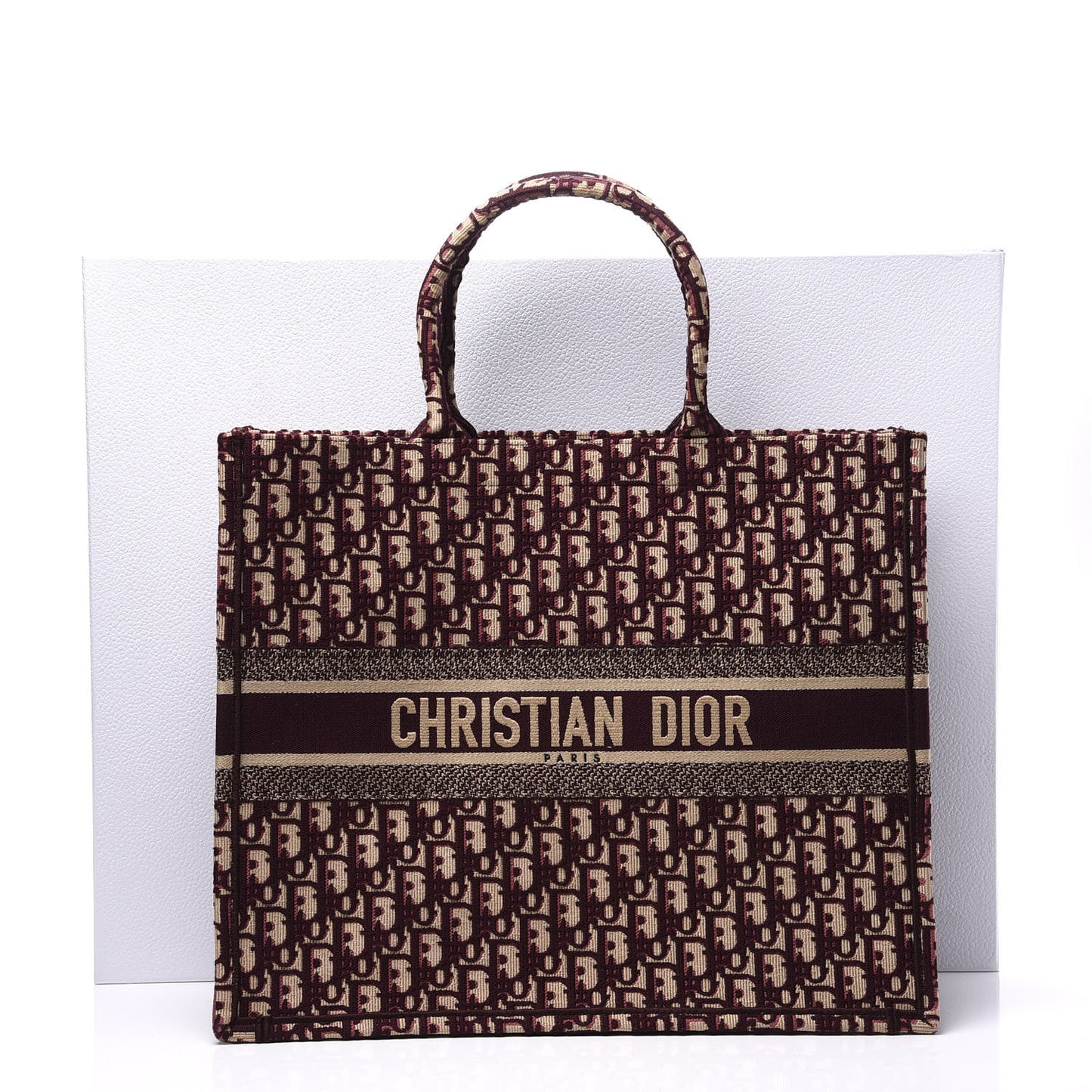 Oblique Large Book Tote Burgundy Multicolor