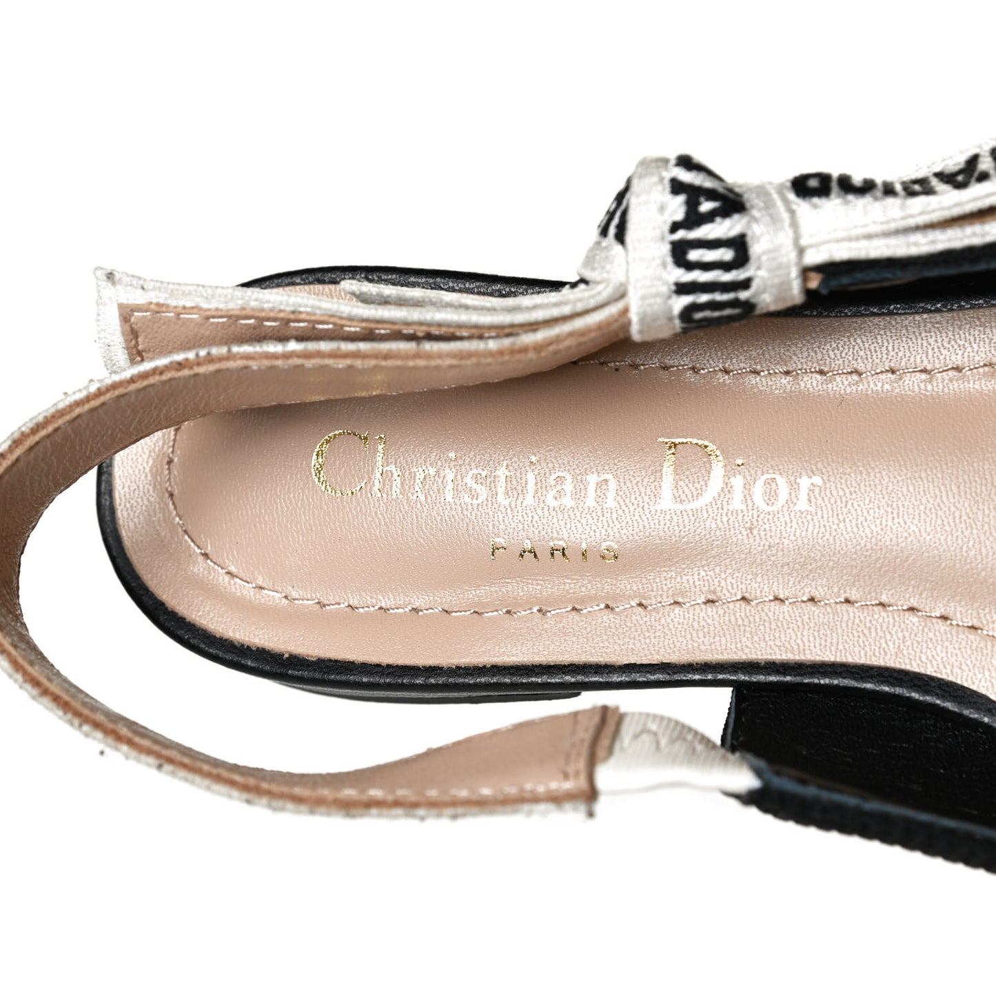 Technical Canvas Ribbon J'Adior Slingback Ballet Flats 36 Black