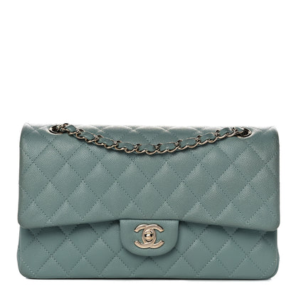 Chanel Caviar Quilted Medium Double Flap Green 1 of 15