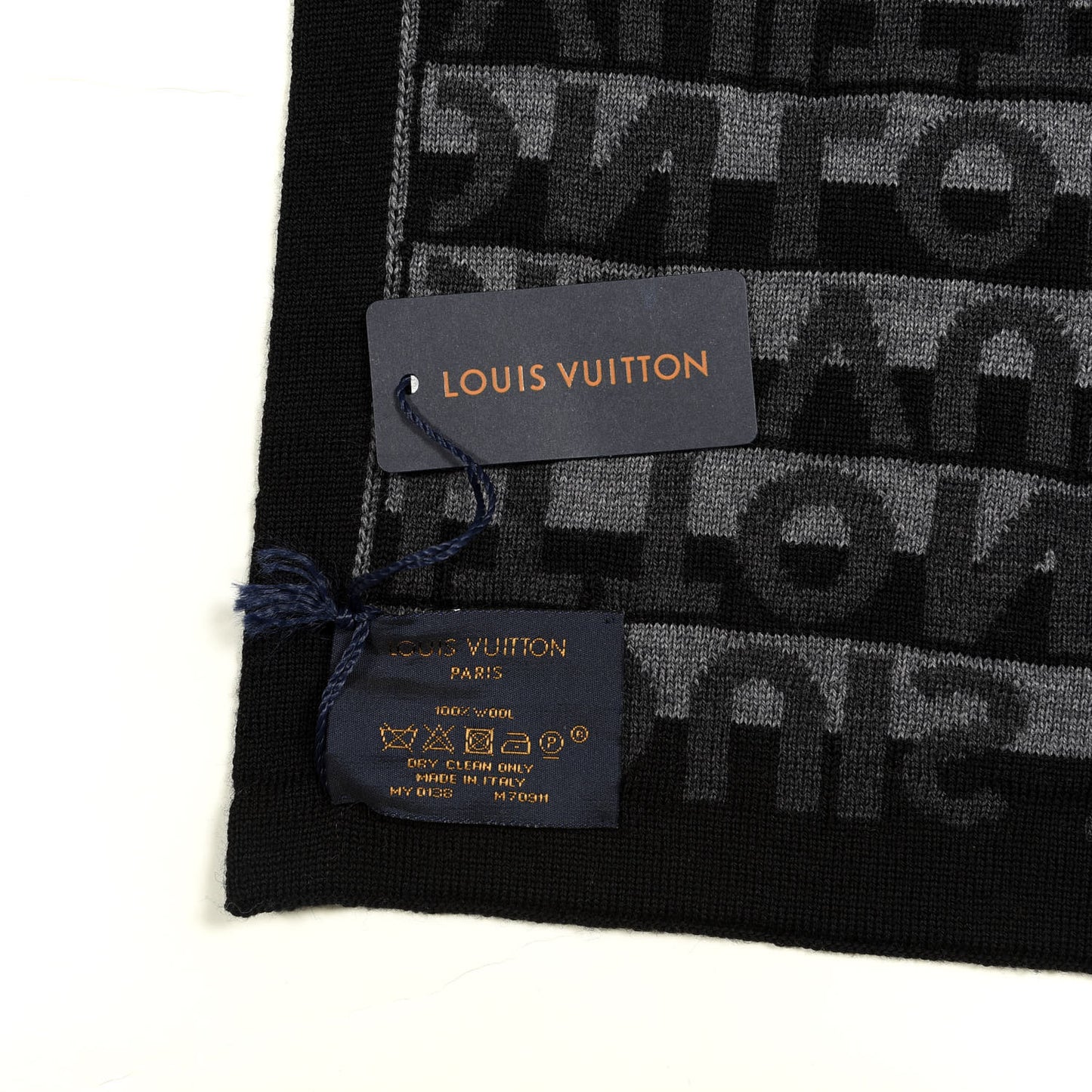Wool LV Split Scarf Anthracite