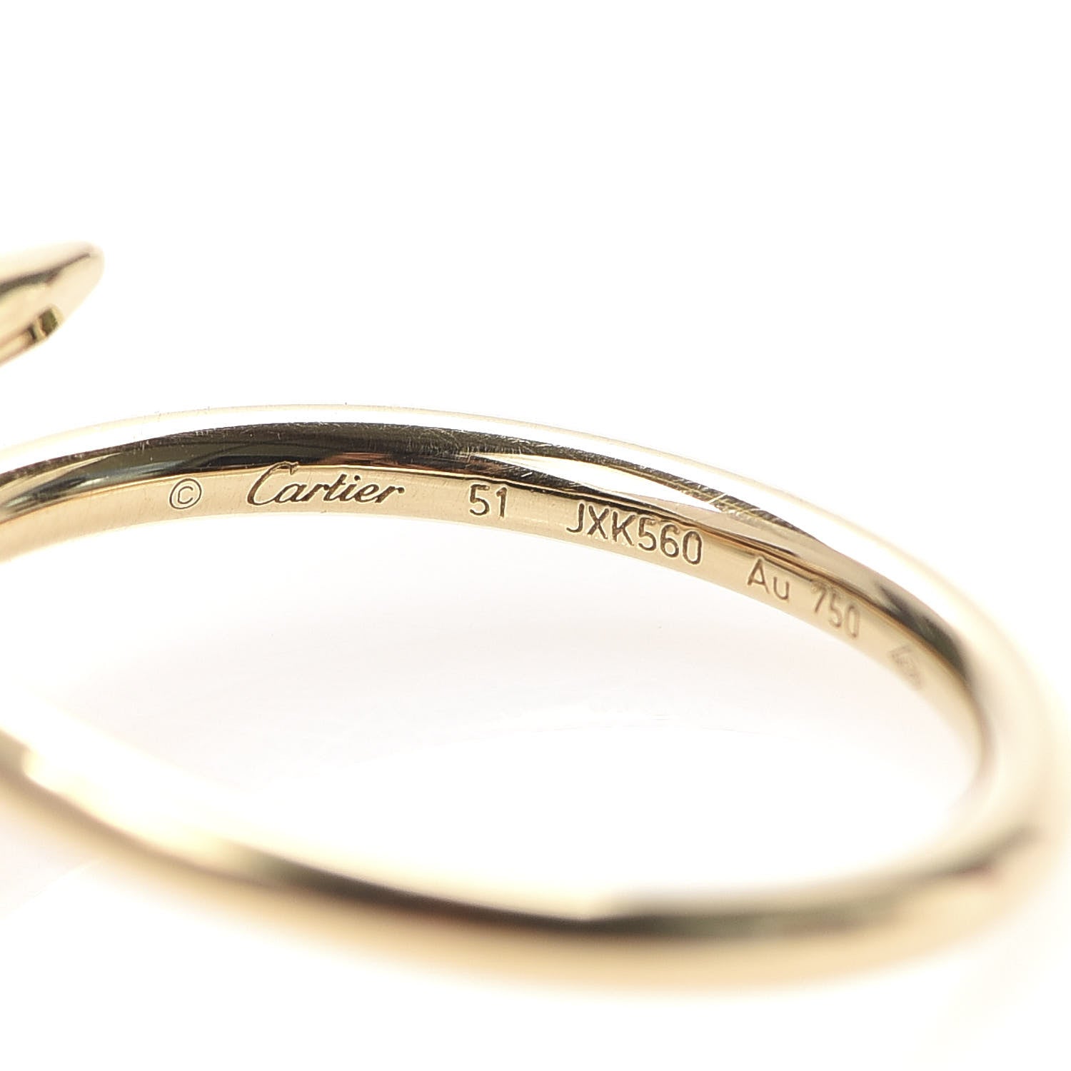 Cartier 18K Yellow Gold Small Juste Un Clou Ring 51 5.75 4 of 7