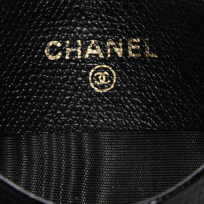 Chanel Calfskin CC Button Card Holder Case Black 5 of 8