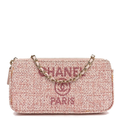 Chanel Canvas Small Deauville Clutch With Chain Pink 1 of 12