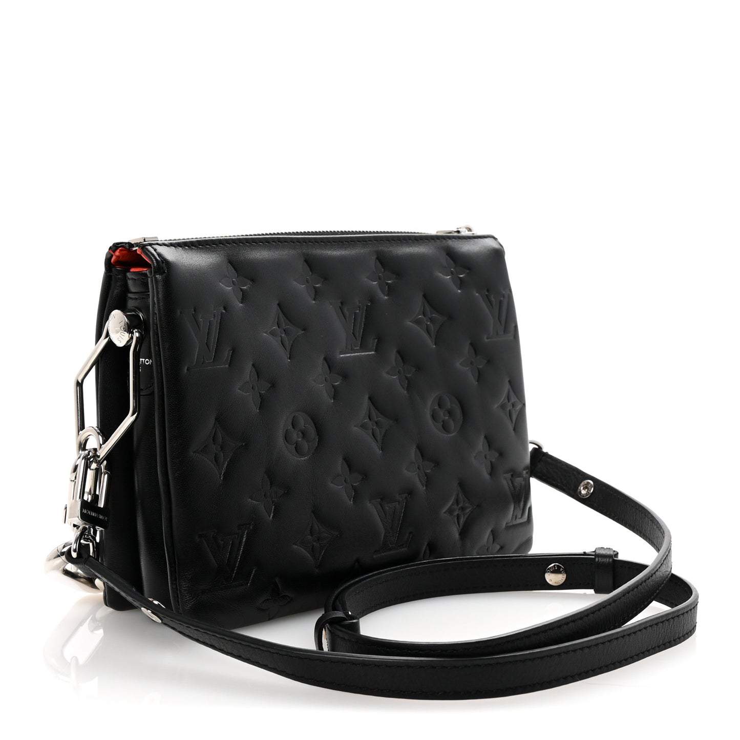 Lambskin Embossed Monogram Coussin BB Black
