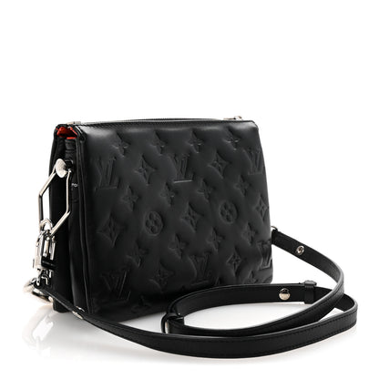 Louis Vuitton Lambskin Embossed Monogram Coussin BB Black 3 of 9
