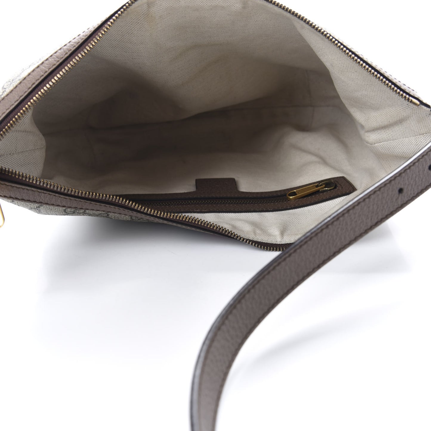 GG Supreme Monogram Web Small Ophidia Half Moon Hobo Brown