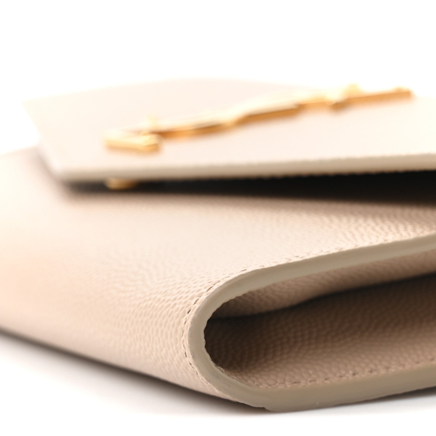 Saint Laurent Grain De Poudre Monogram Uptown Chain Wallet Dark Beige 10 of 11