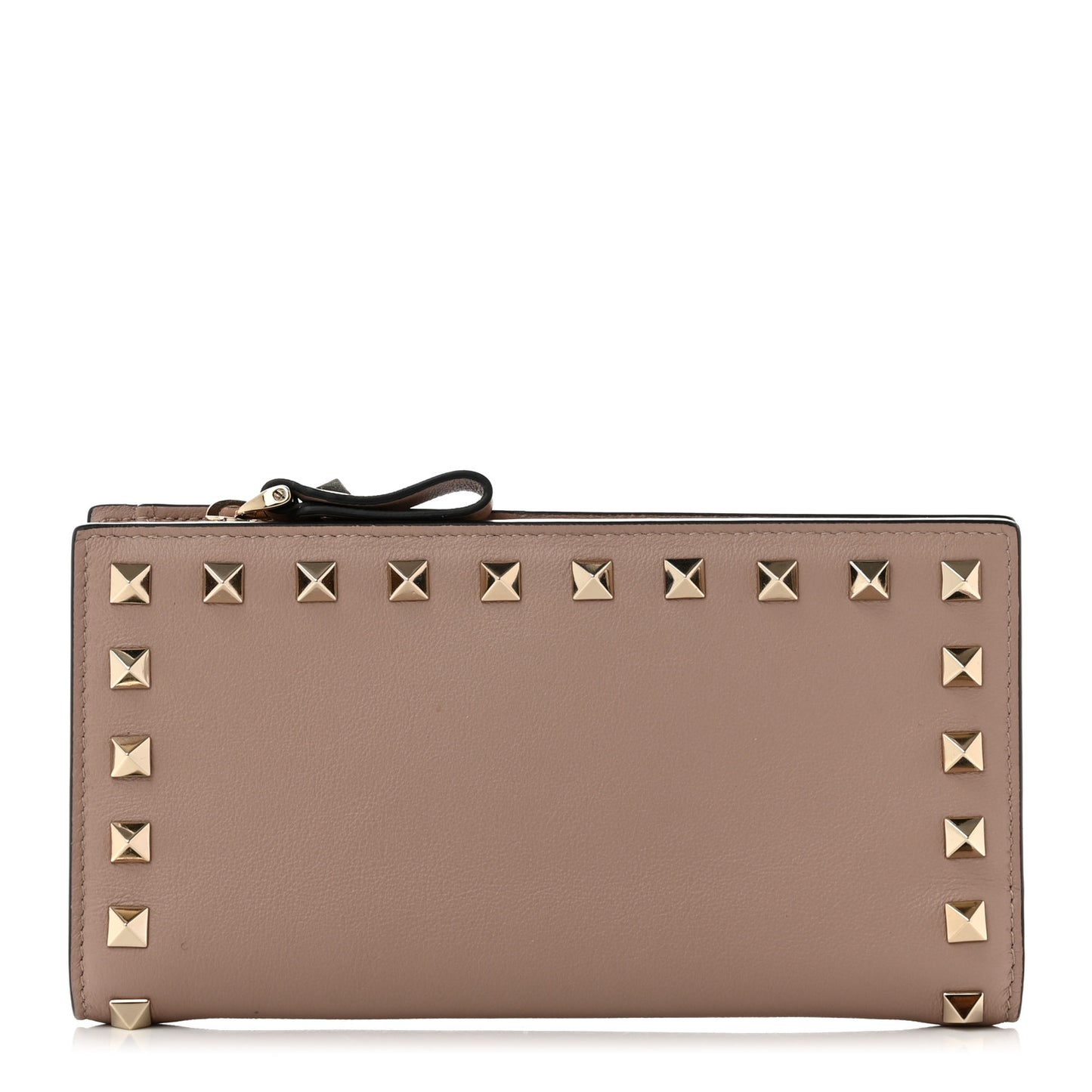 Calfskin Rockstud Continental Wallet Poudre