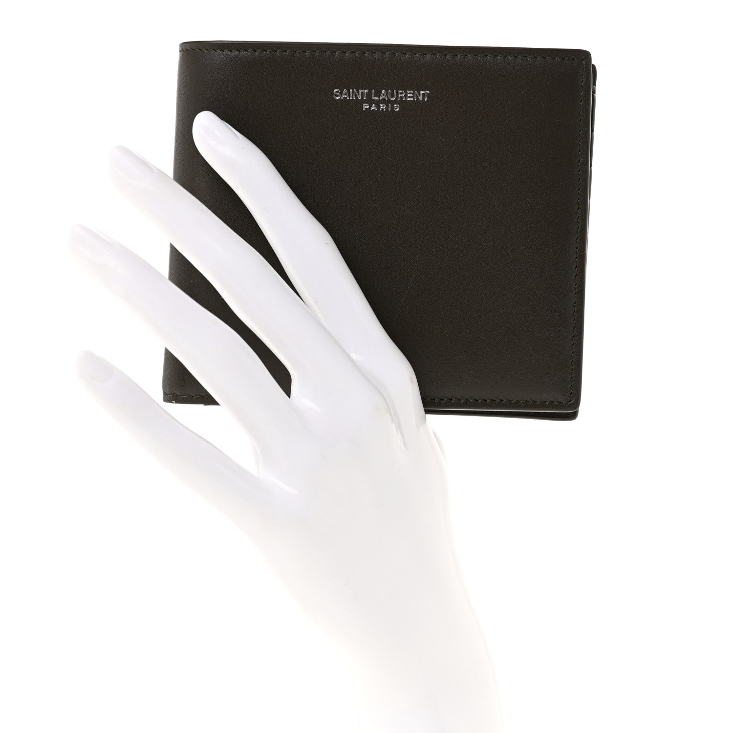Saint Laurent Smooth Calfskin Paris East West Wallet Light Musk 2 of 8