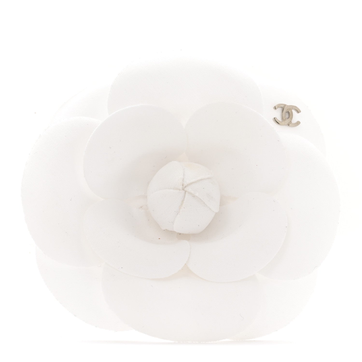 Chanel Fabric Camellia Flower Brooch White 1 of 5