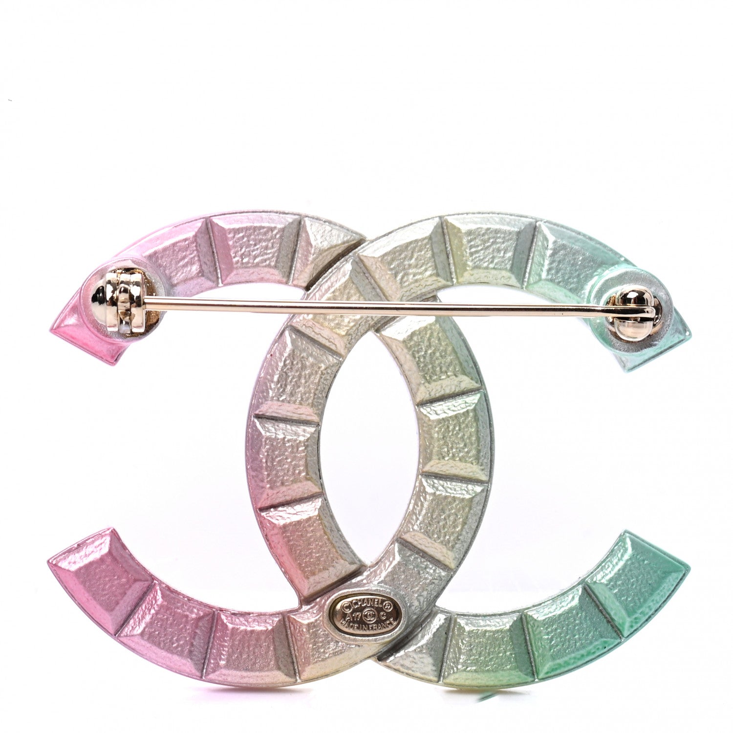 Chanel Metal Studded CC Rainbow Brooch Multicolor 3 of 4