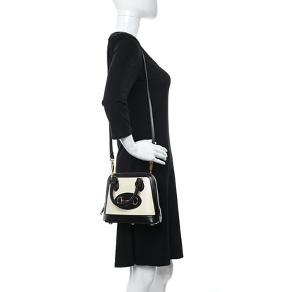 Gucci Boarded Plutone Calfskin Bi-Color Mini Horsebit 1955 Top Handle Bag Mystic White Black 2 of 10