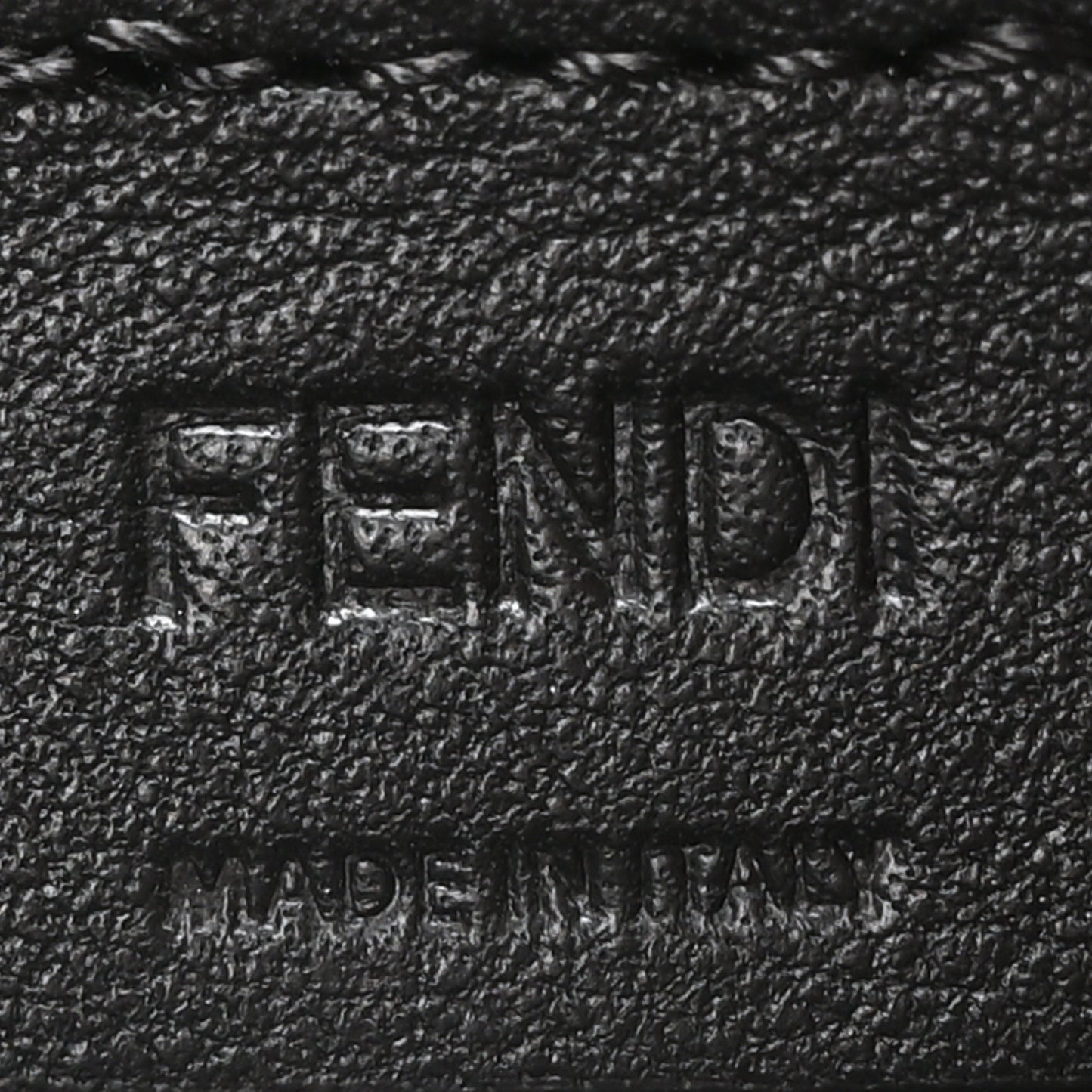 Vitello Soft F is Fendi Bi-Color FF 1974 Embossed Envelope Wallet On Chain with Pouches Maya Black