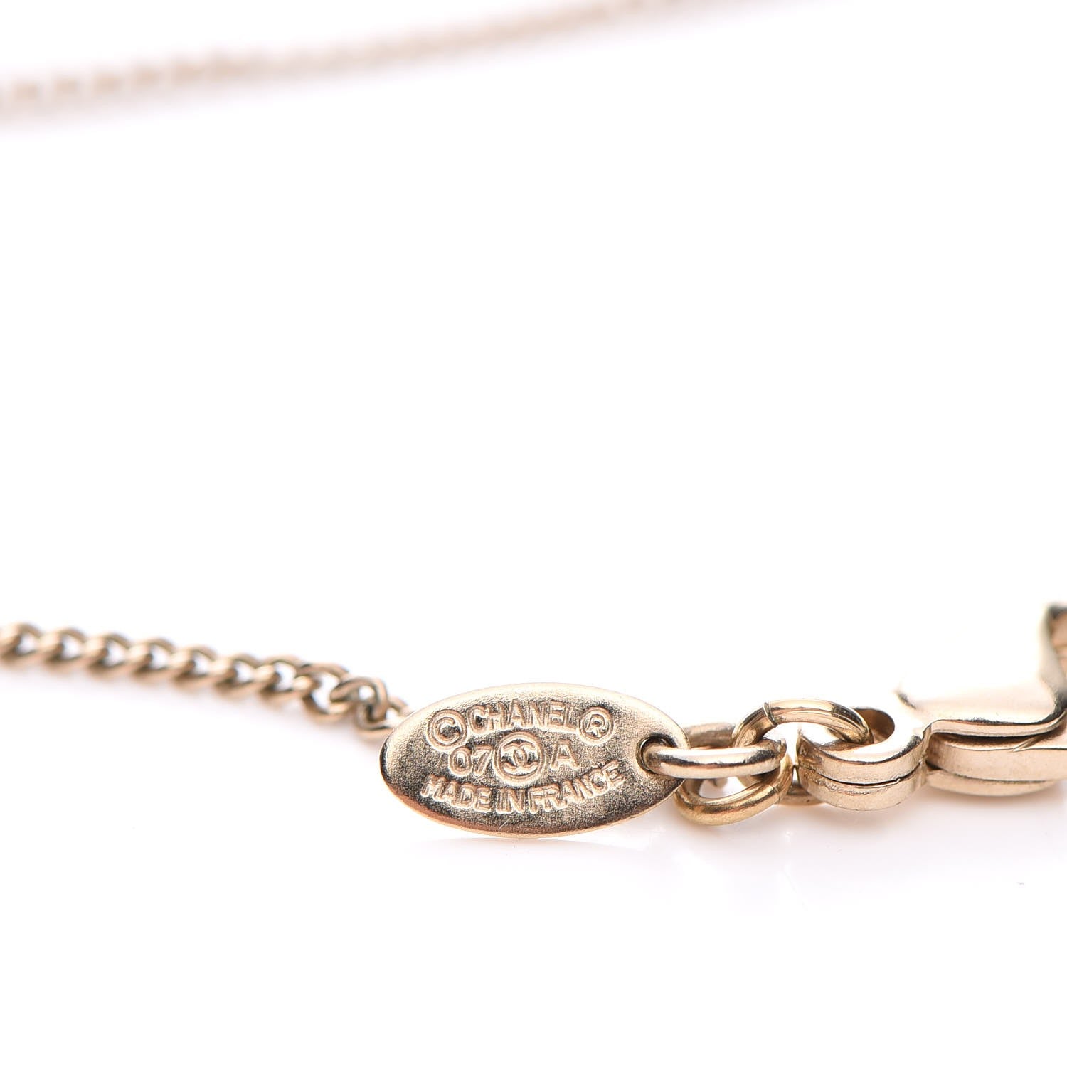 Chanel Crystal Gripoix CC Camellia Flower Drop Necklace Gold 4 of 5