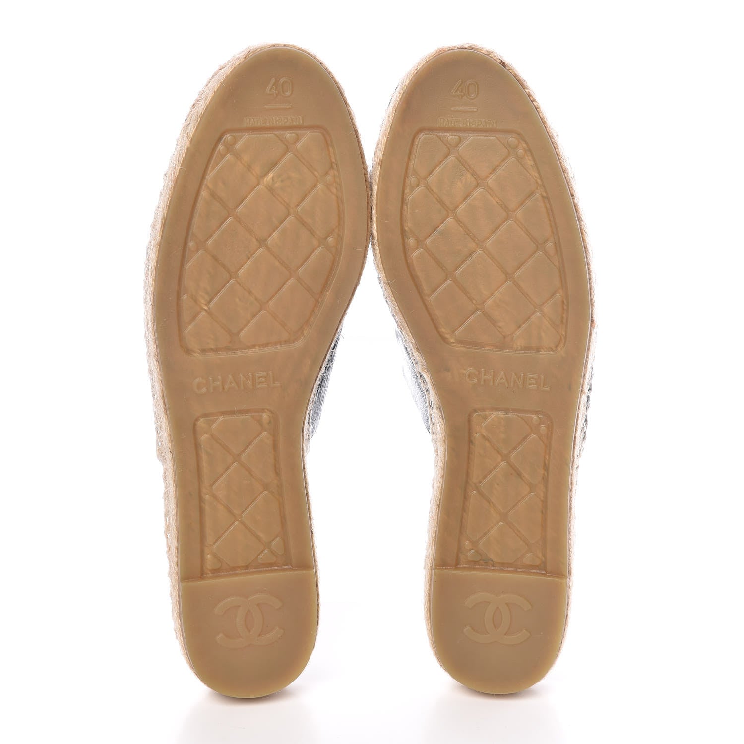 Chanel Goatskin Patent CC Espadrille Mules 40 Black 5 of 11
