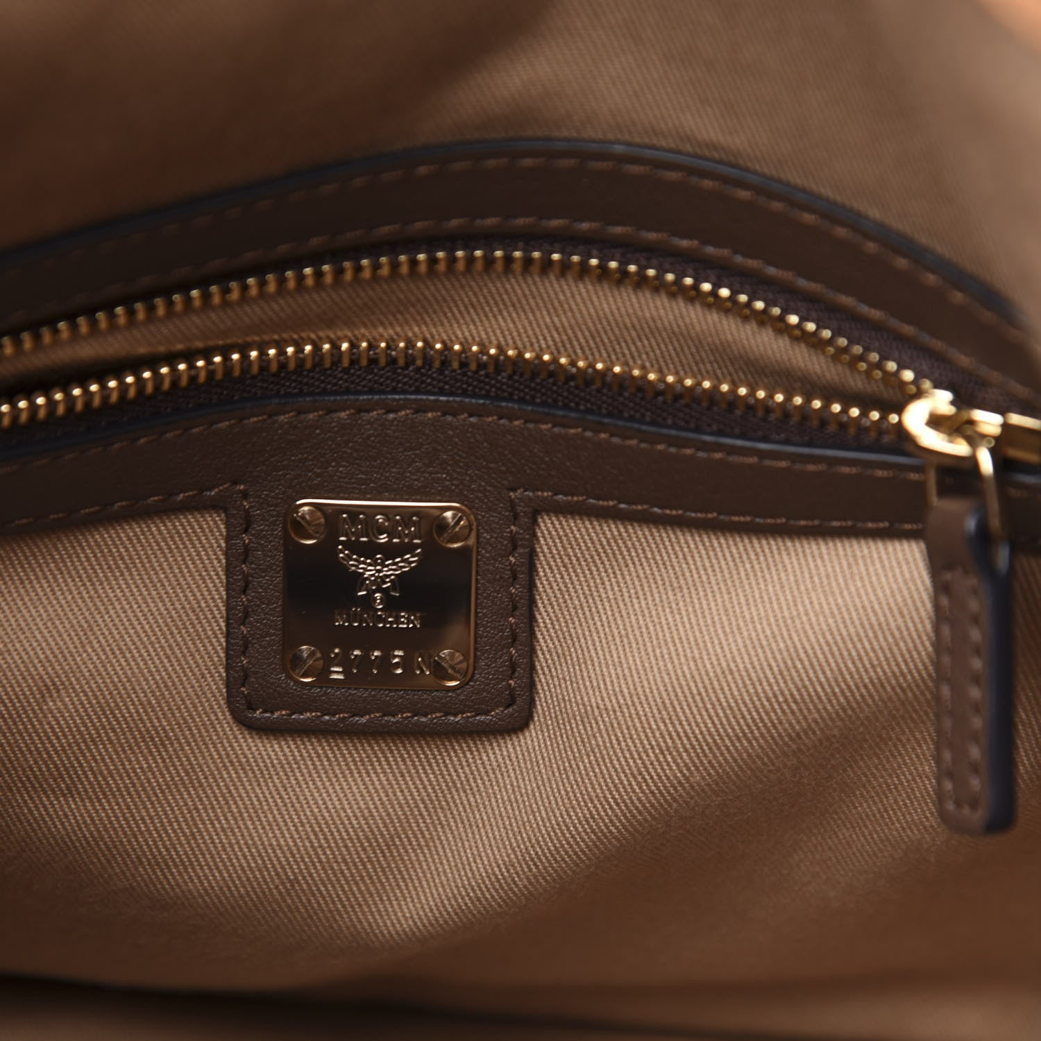MCM Calfskin Ottomar Monogram Small Essential Bucket Chestnut 7 of 11