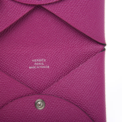 Hermes Epsom Calvi Card Case Rose Pourpre 9 of 10