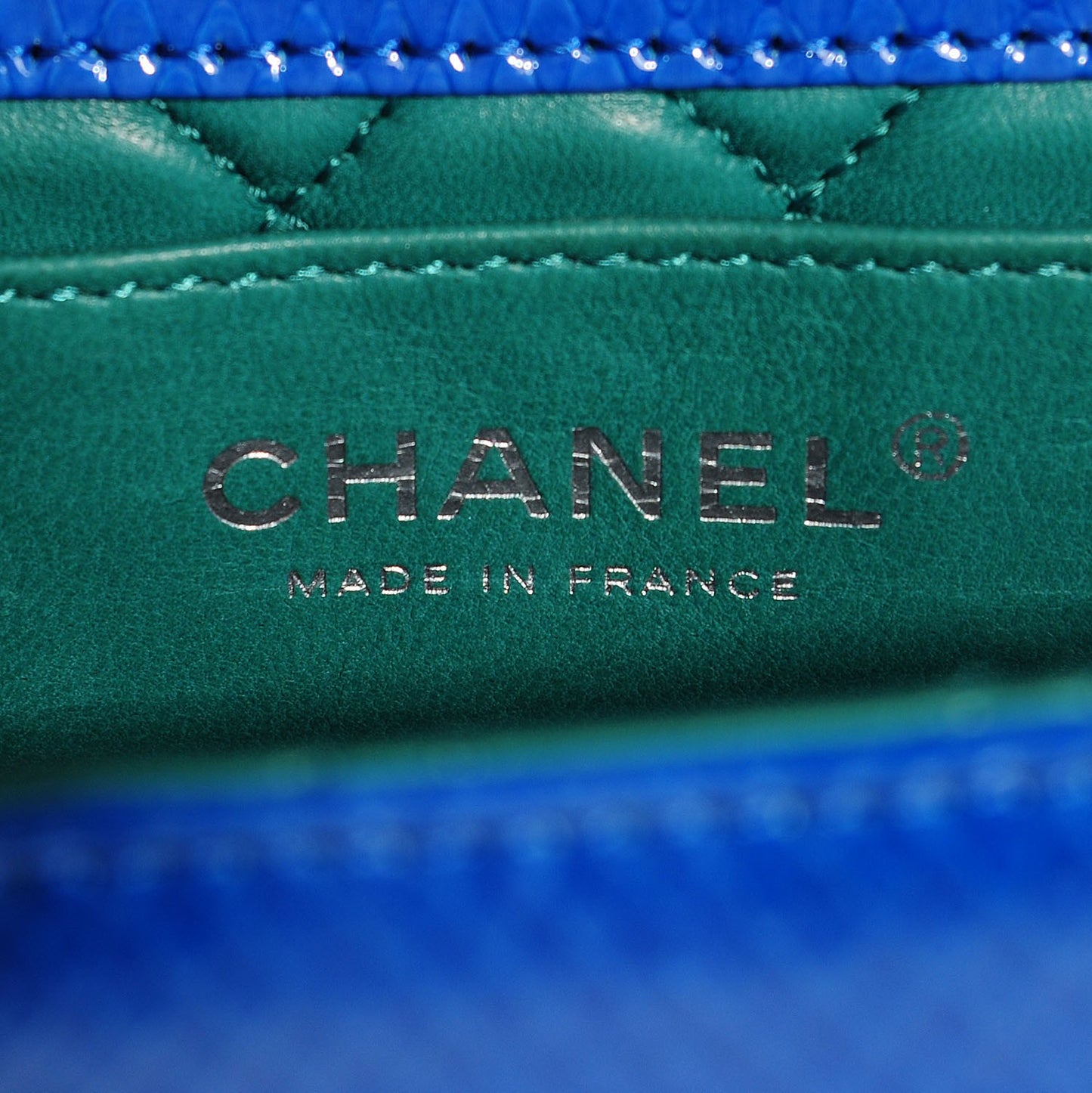 Patent Python Mini Square Flap Blue