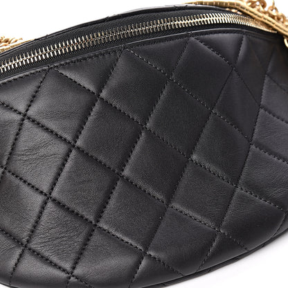 Chanel Lambskin Quilted All About Chains Waist Belt Bag Black 11 of 12