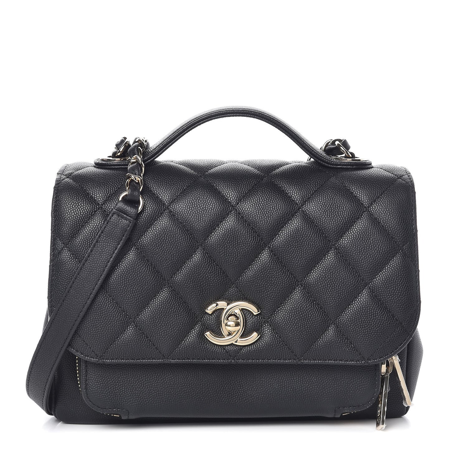 Caviar Quilted Medium Business Affinity Flap Black