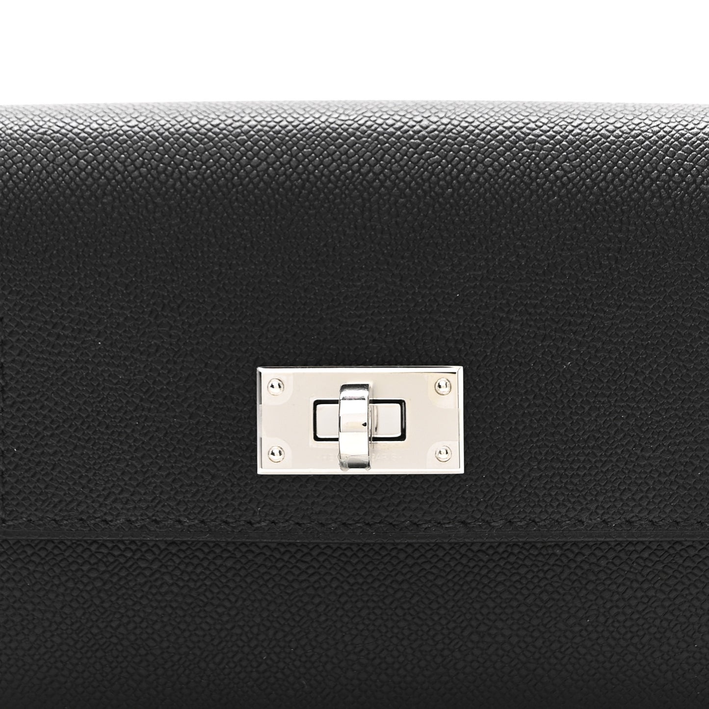 Madame Calfskin Kelly Pocket Slim Wallet Black