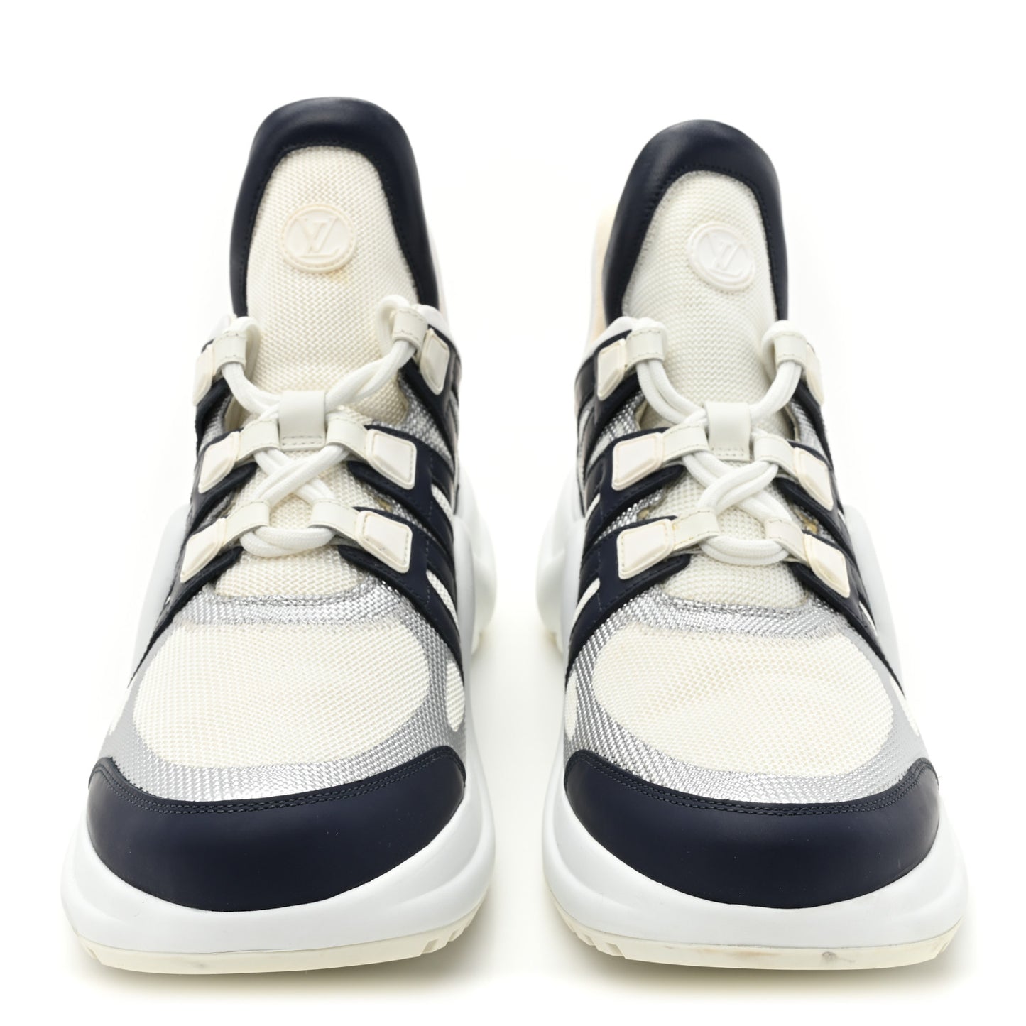 Calfskin Technical Nylon LV Archlight Sneaker 42 White Blue Pink