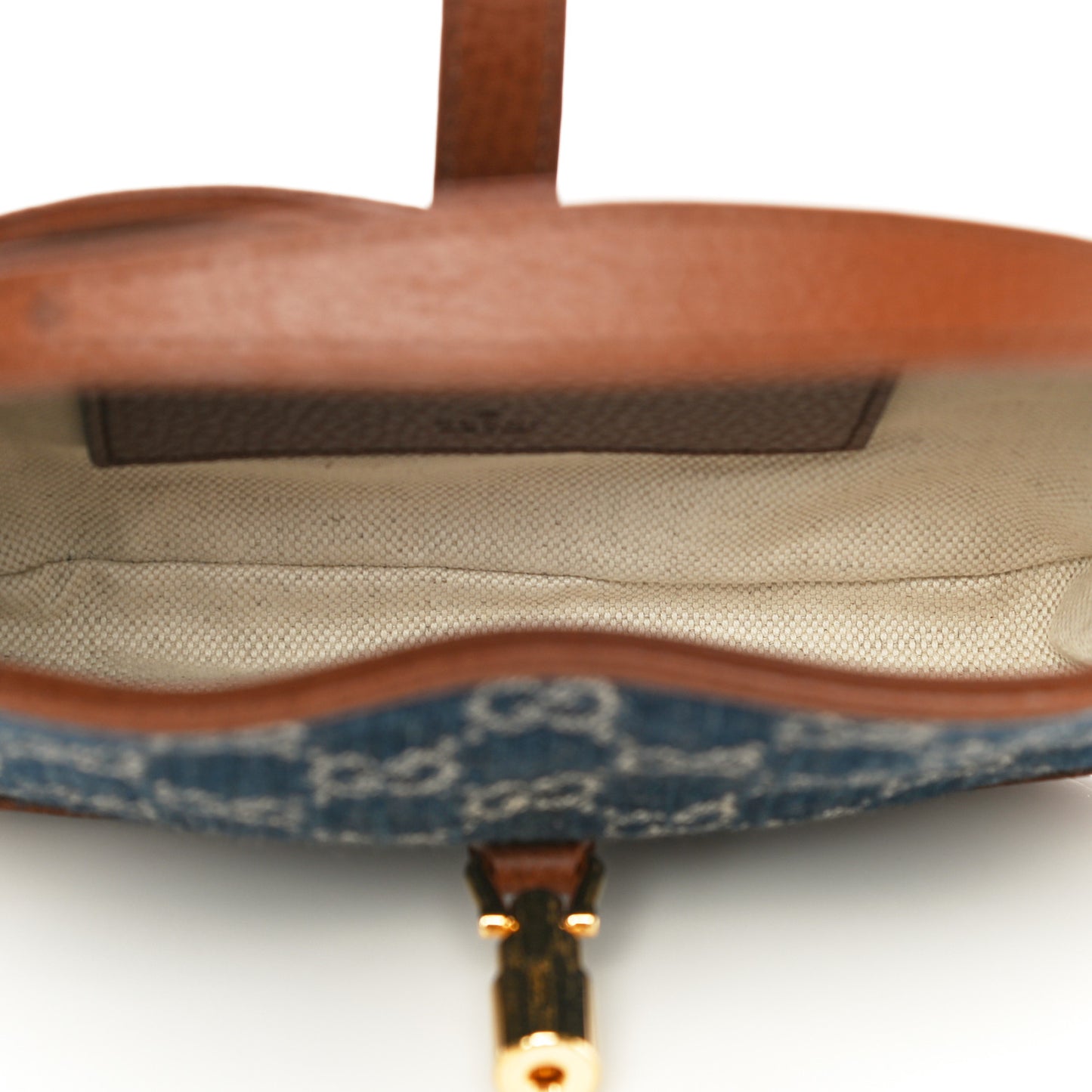 New Denim GG Monogram Calfskin Mini Jackie 1961 Hobo Blue Tea Cuir