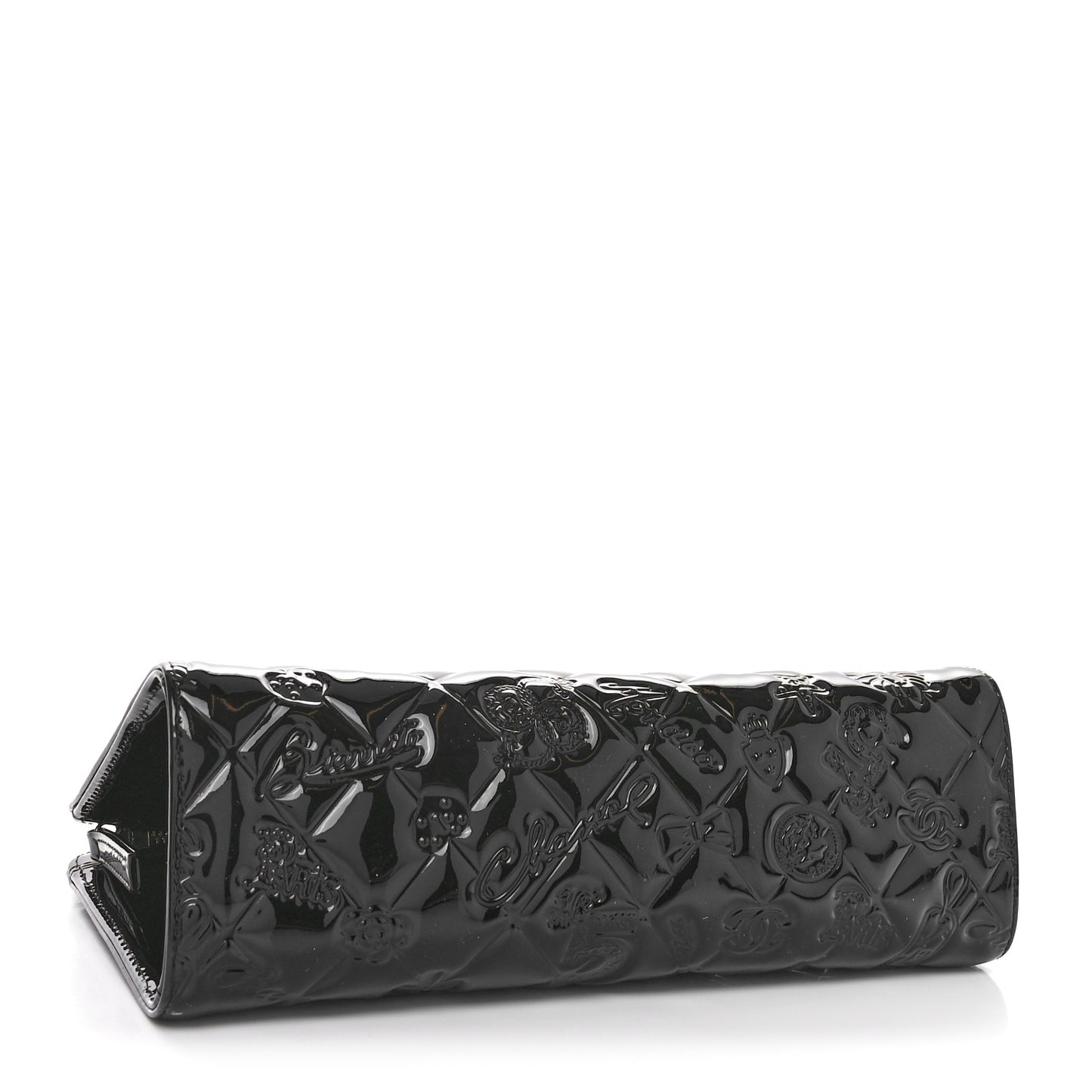 Patent Calfskin Lucky Symbols Pochette Black