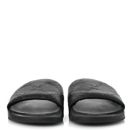 Gucci Rubber GG Monogram Mens Slide Sandals 11 Black 3 of 11