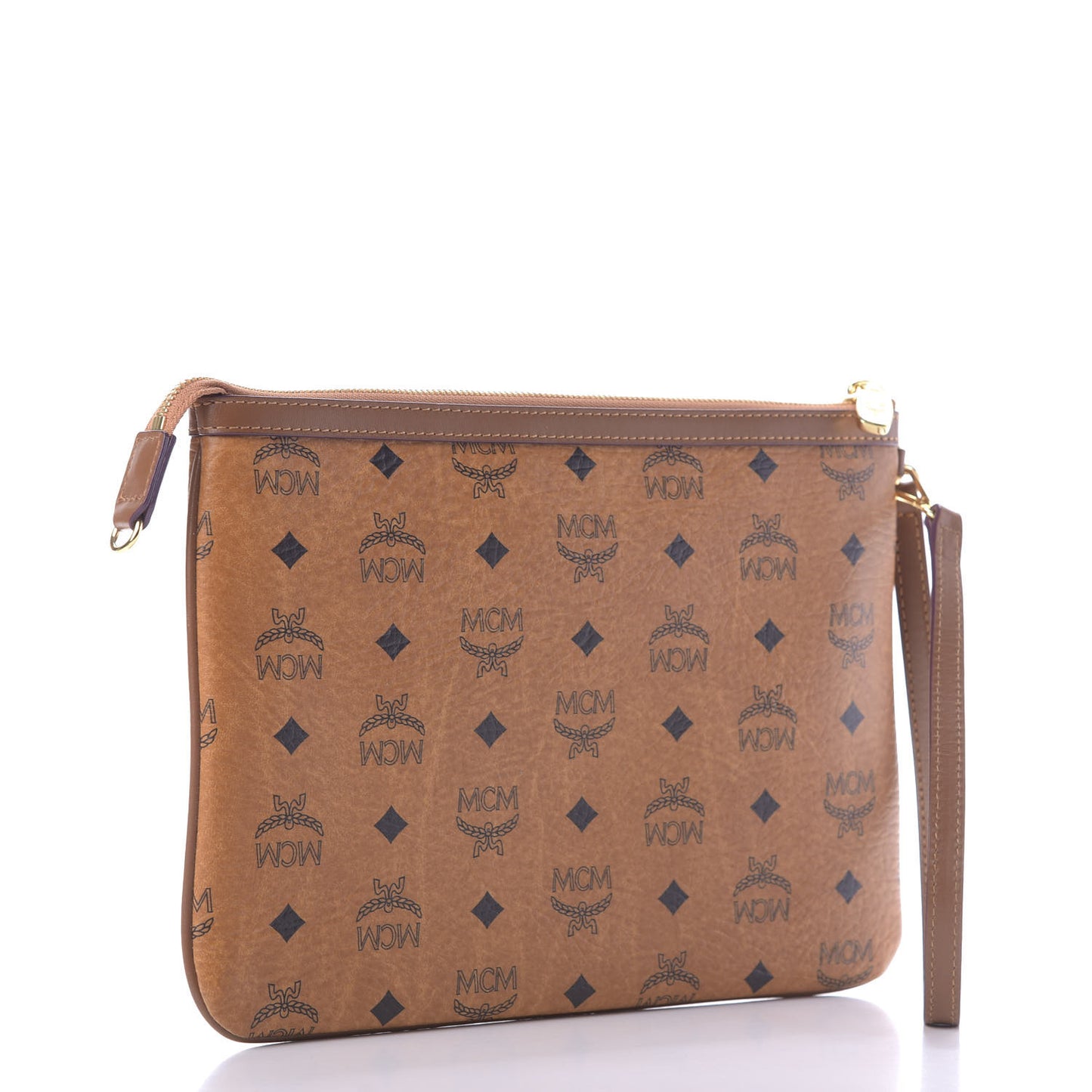 Visetos Wristlet Zip Pouch Cognac