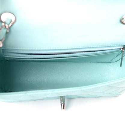 Chanel Lambskin Quilted Mini Rectangular Flap Neon Blue 4 of 4