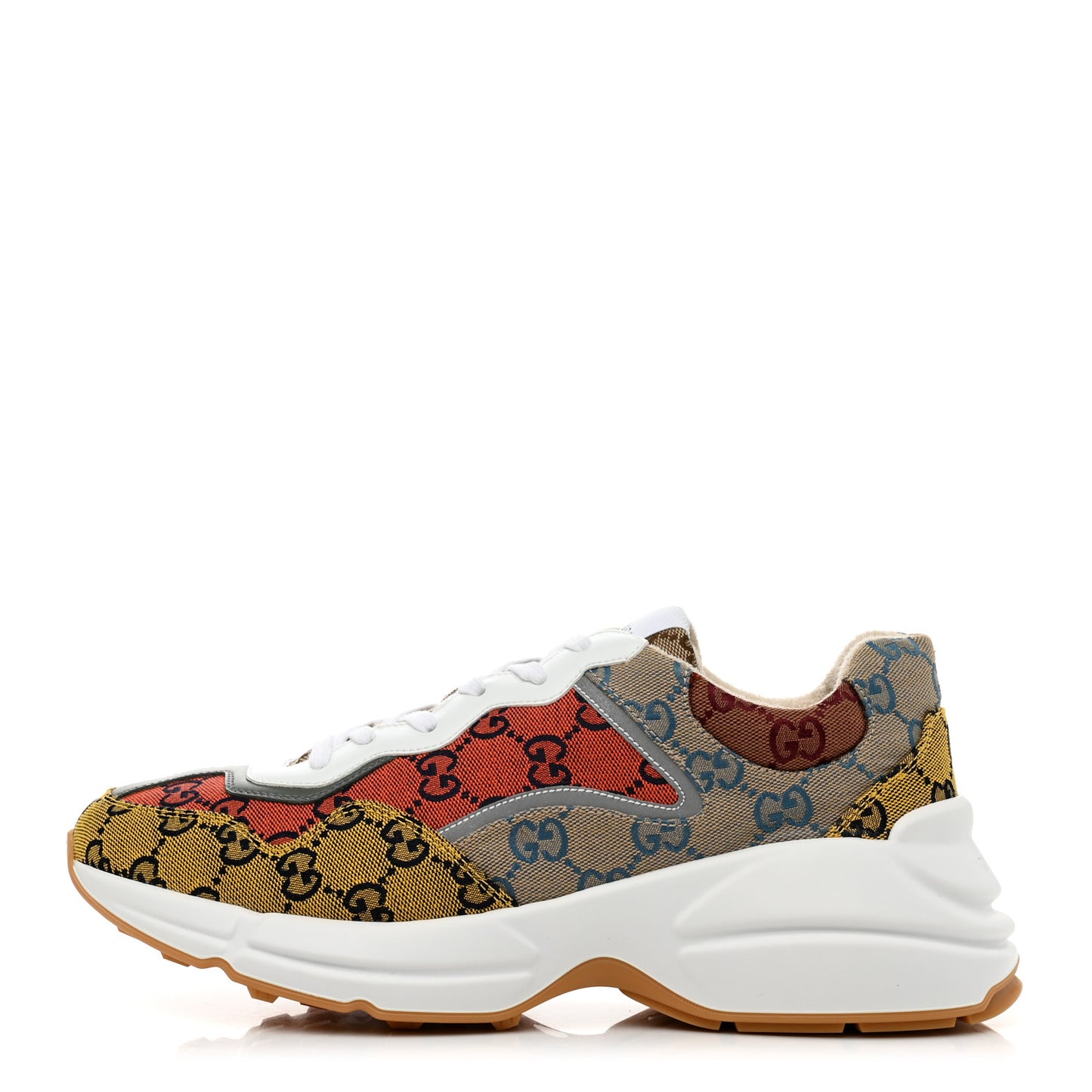 Monogram Multicolor Mens Rhyton Sneakers 8 Yellow Blue Great White Tabasco