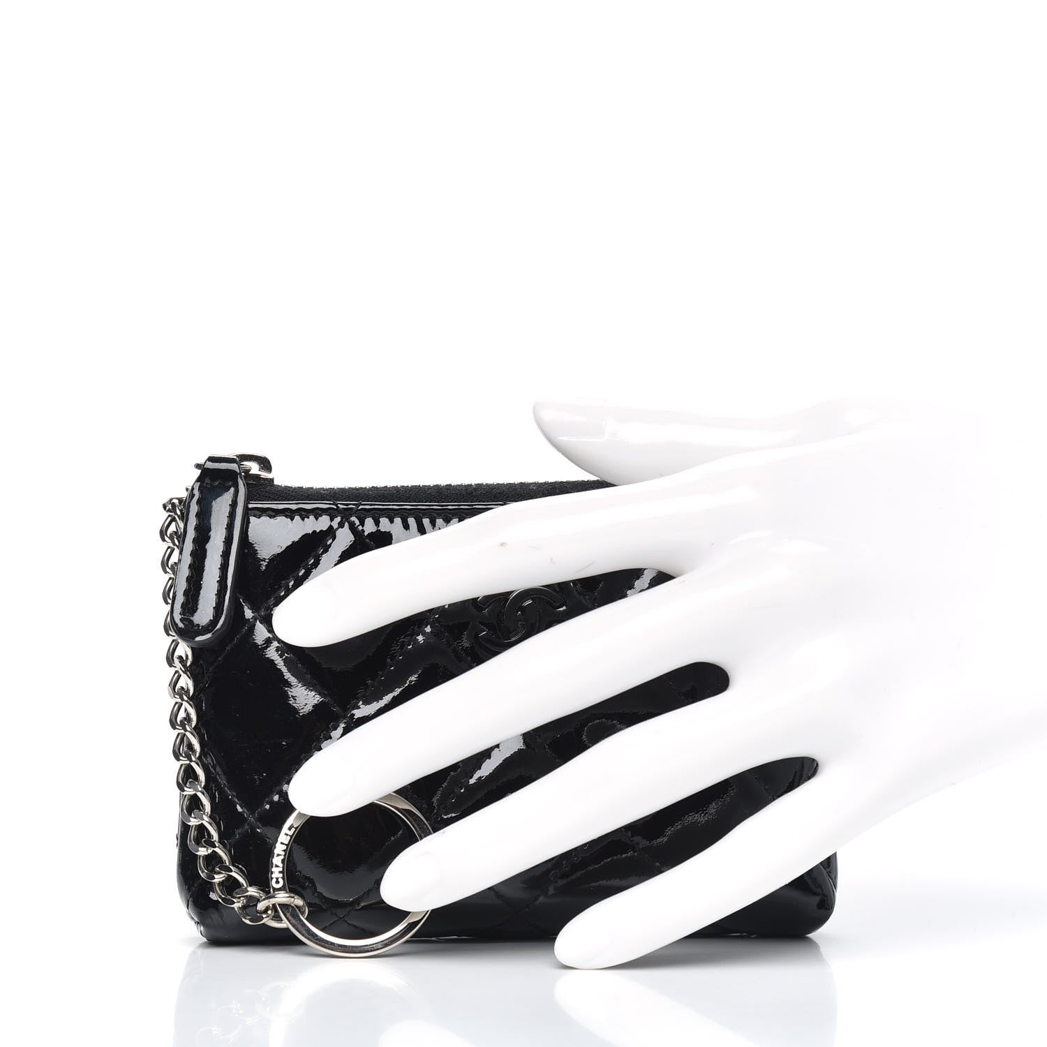 Chanel Patent Quilted Key Pouch So Black 2 of 10
