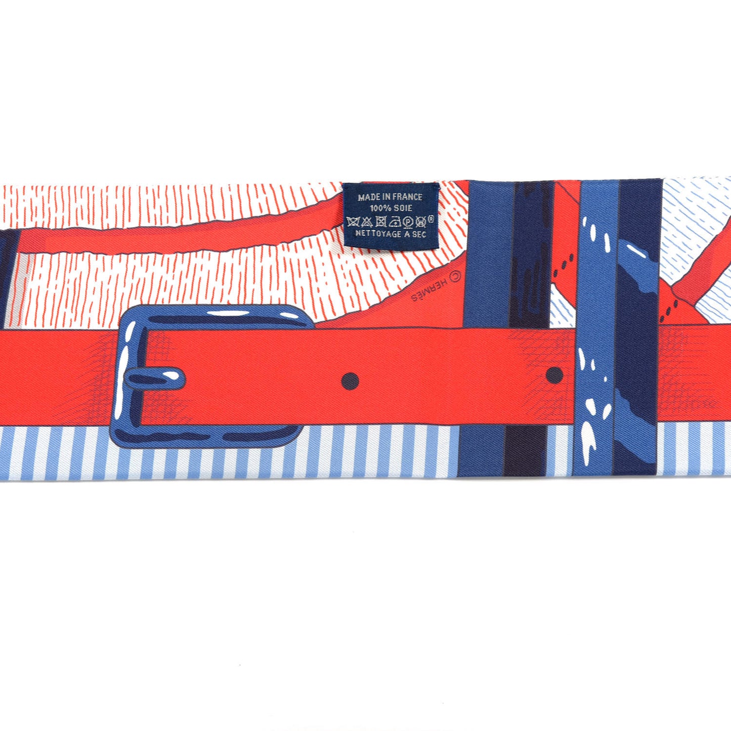 Silk Mors A Jouets Chemise Slim Maxi Twilly Rouge Bleu White