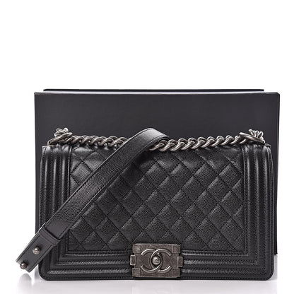 Chanel Caviar Quilted Medium Boy Flap Black 11 of 11