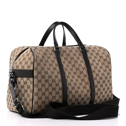 Gucci Monogram Dollar Calfskin Boston Duffle Bag Beige Ebony Testa di Moro Marrone Scuro 3 of 12
