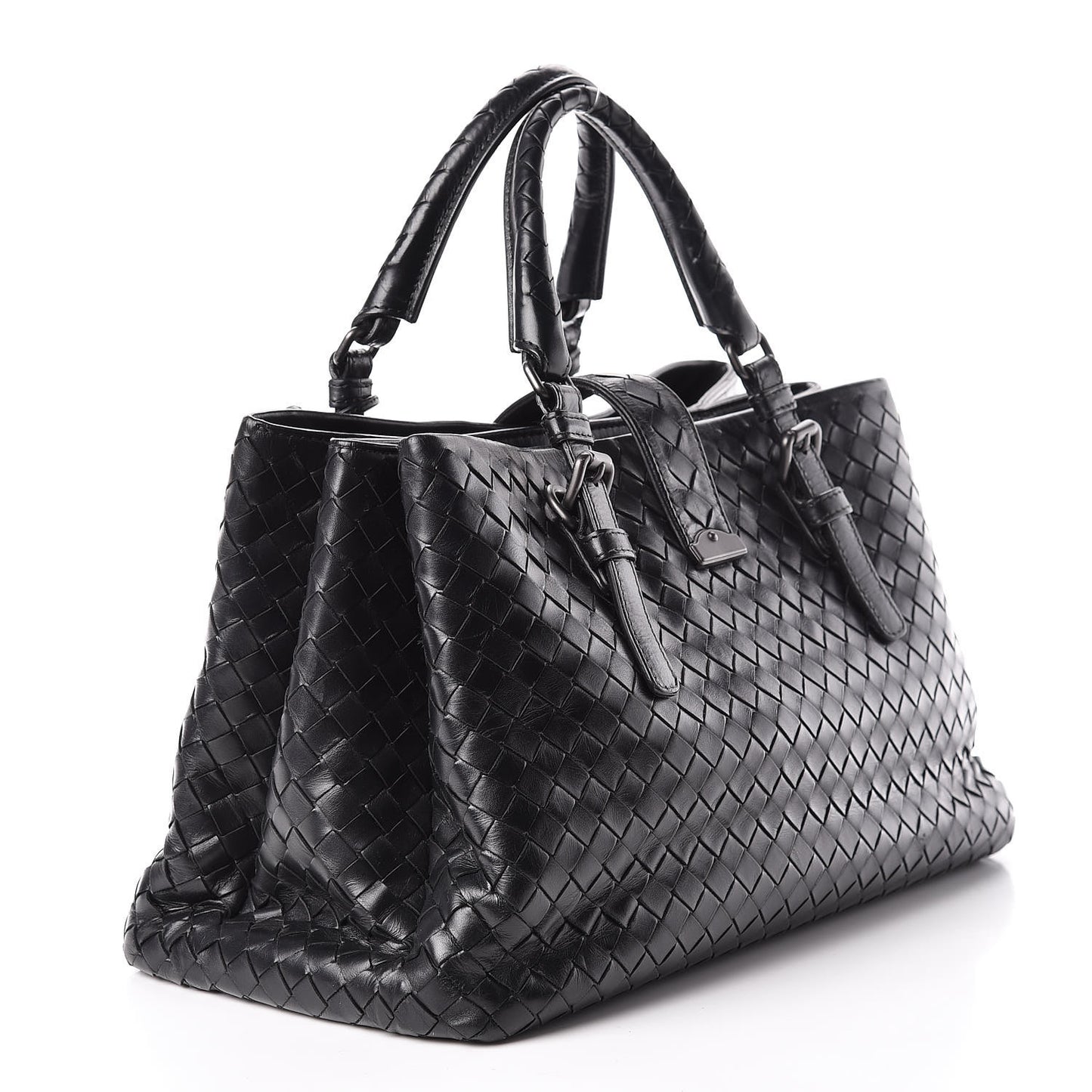 Light Calf Intrecciato Small Roma Black